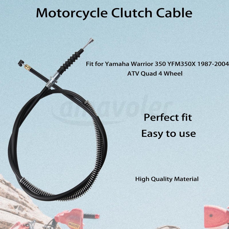 amavoler Motorcycle Clutch Cable Aftermarket Replacement Parts Compatible for Yamaha Warrior 350 YFM350X 1987-2004 ATV Quad 4 Wheel Motorcycle. - Image 2